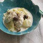 鶏むね肉のクネルとキャベツのミルク煮