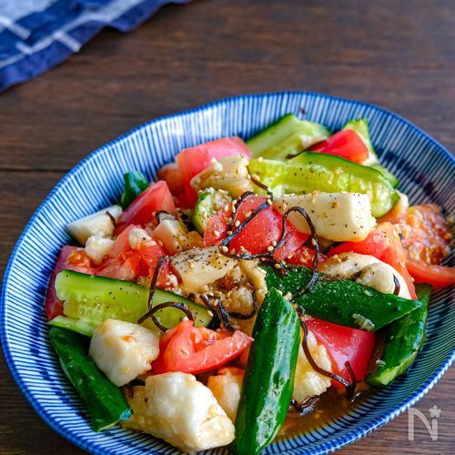 長芋ときゅうりとトマトのさっぱり塩昆布マリネ