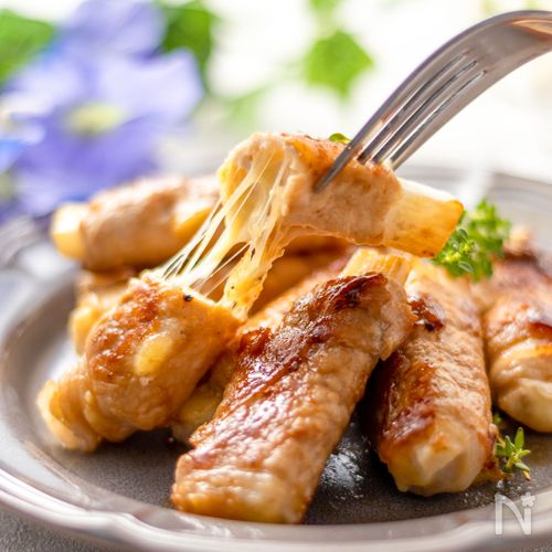とろ～り♪長芋チーズの甘辛肉巻き