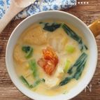 お肉なしでも大満足。時短。キムチ豆乳スープ