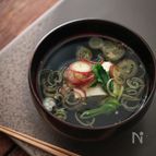 みょうがと豆腐のお吸い物。
