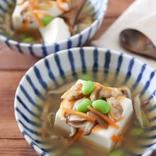 あさりときのこの冷製あんかけ豆腐