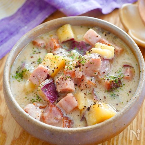体ぽかぽか🥄チーズがとろけるさつまいものクリームスープ