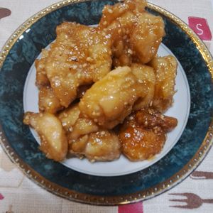 さやの作ってみた!投稿(油は大さじ2♪むね肉で作る♪『揚げない鶏唐の甘酢ごまあえ』)