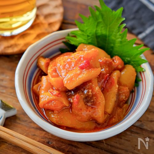 【居酒屋の絶品ほやチャンジャ】切って混ぜるだけ!