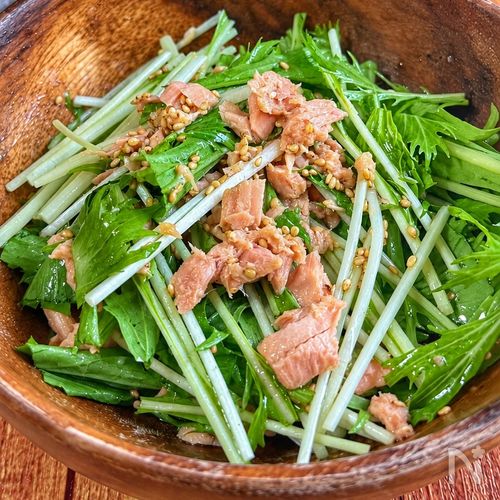 【水菜とツナのやみつき中華サラダ】パクパク食べちゃう♡