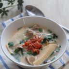 ダイエットにもおすすめ！たけのこときのこの豆乳キムチスープ　