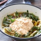 【さっぱりコク旨冷やしカレーうどん】スープまで飲み干す♪