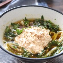 【さっぱりコク旨冷やしカレーうどん】スープまで飲み干す♪