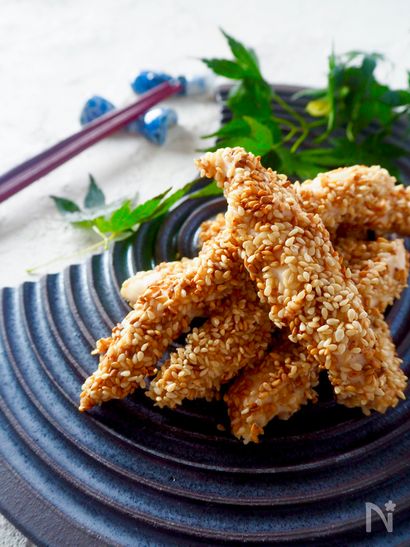 【香ばしさがたまらない】ササミセサミスティック