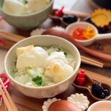 健康来福・生米から作る☆今夜間に合う★餅入り七草粥☆
