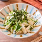 【水菜と長芋のシャキシャキつゆサラダ】和えるだけ！