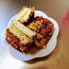 まゆのの作ってみた!投稿(味噌チーズをはさんだ厚揚げのごま焼き)