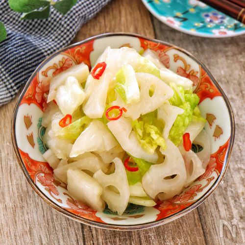 ［白菜と蓮根の浅漬け］白だし＋みりんで簡単！即席おつけもの