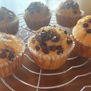 こむぎの作ってみた!投稿(米粉のチョコチップバナナマフィン)
