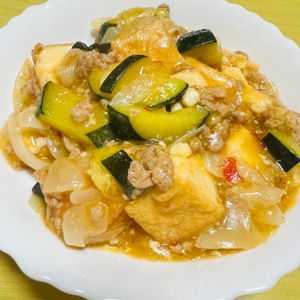 KIRARAの作ってみた!投稿(【厚揚げとズッキーニの塩麻婆】夏野菜が美味しい崩れない麻婆！)