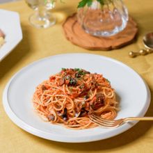 トマトペーストのスパゲッティ・プッタネスカ