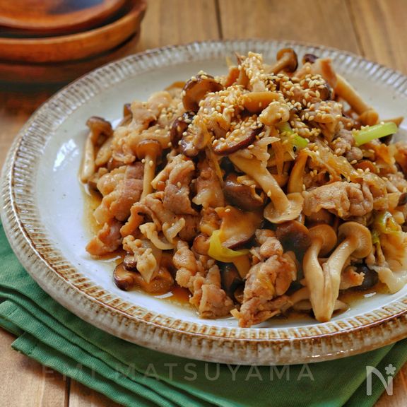 ご飯が進む！＊きのこと豚肉の甘辛炒め＊