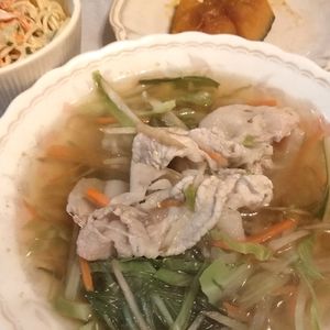 和音の作ってみた!投稿(身体ぽっかぽか♡『千切り野菜の豚しゃぶ生姜鍋』)