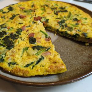 ejaの作ってみた!投稿(たっぷり野菜とベーコンの♬ごちそうスパニッシュオムレツ♬)