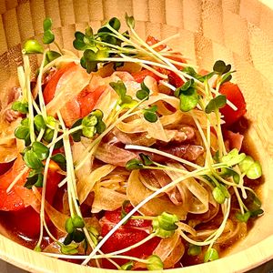 michuの作ってみた!投稿(和風～なマリネ風《トマトと新玉と生ハムのサラダ》)