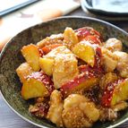 【さつまいもと鶏肉のはちみつレモン醤油】生姜入りでさっぱり♪