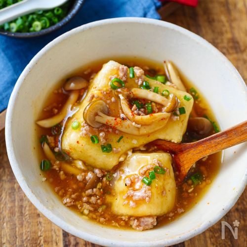 【めんつゆで簡単♡】和風そぼろあんの揚げ出し豆腐!リピ確定