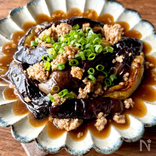 ワンパン10分！【揚げなすのそぼろ煮】ごはんがすすむ♪