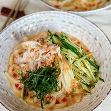 【豚しゃぶと野菜のごまだれうどん】ごまドレ×めんつゆで簡単！