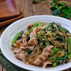 レンジで簡単！戻し不要！＊豚バラと小松菜の春雨煮＊