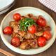 鶏肉とミニトマトのにんにく醤油炒め