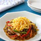 【白滝の野菜チャプチェ】味付け一つで簡単！作り置きにも！