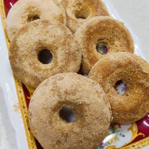 もんぶらん°・*:.。.☆の作ってみた!投稿(バター不使用！焼くまで5分【米粉きな粉ドーナツ】)