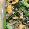 ここあの作ってみた!投稿(【小松菜とひき肉のとろ卵炒め】#節約 #野菜たっぷり)