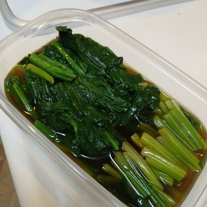 そらまめの作ってみた!投稿(しっかりと味を染み込ませた「ほうれん草のお浸し」)