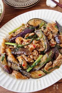 【豚こまと茄子のスタミナ炒め】甘辛味でご飯がすすむ！