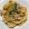 よっこの作ってみた!投稿(かぼちゃのカレークリームパスタ│ワンパンでほっこりパスタ)