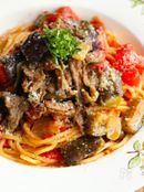牛肉となすのピリ辛トマトパスタ（動画あり）