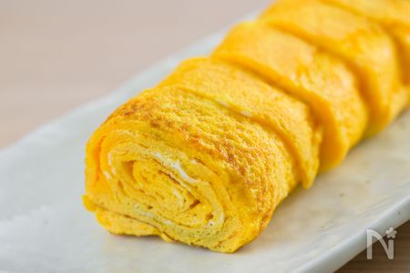 液体塩こうじを使った卵焼きの断面