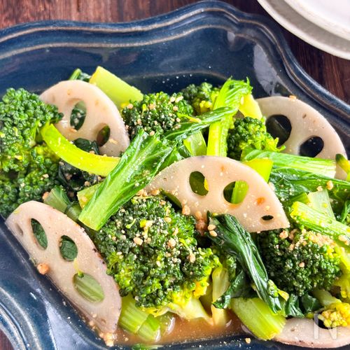緑黄色野菜の辛子ごまポン酢和え