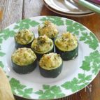 ズッキーニのハーブパン粉ファルシ【簡単、野菜料理】