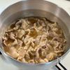 豚こまで手軽に♪【豚肉と卵の甘辛煮】の工程2