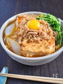 ひき肉でお手軽♪すき焼き風味の肉豆腐