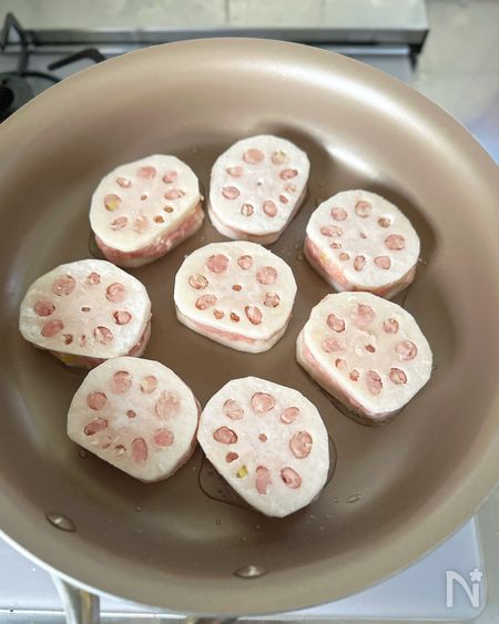 るみさんのれんこんのはさみ焼き工程6