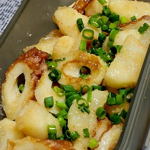 ヴェルの作ってみた!投稿(シャキほくっ！絶品おつまみ【ちくわと長芋おつまみ明太バター】)