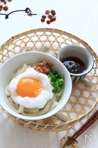 本格で新感覚！ふわふわ釜玉うどん