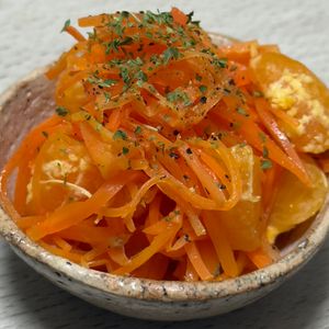 みーこの作ってみた!投稿(みかんのキャロットラペ。おもてなしの副菜、作り置きに♪)
