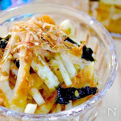 ＼加熱なし／ワンボウル3分【ちくわと大根のおかかあえ】