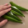おくらの白菜キムチ和えの工程1