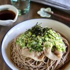 ねぎ塩オクラの豚しゃぶ蕎麦【さっぱり食べられる】